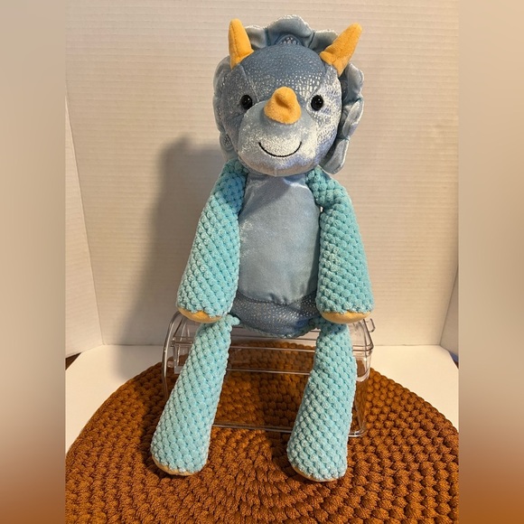 Scentsy Terra the Triceratops  Blue and Yellow Plush Toy Stuffed Animal - Picture 1 of 7